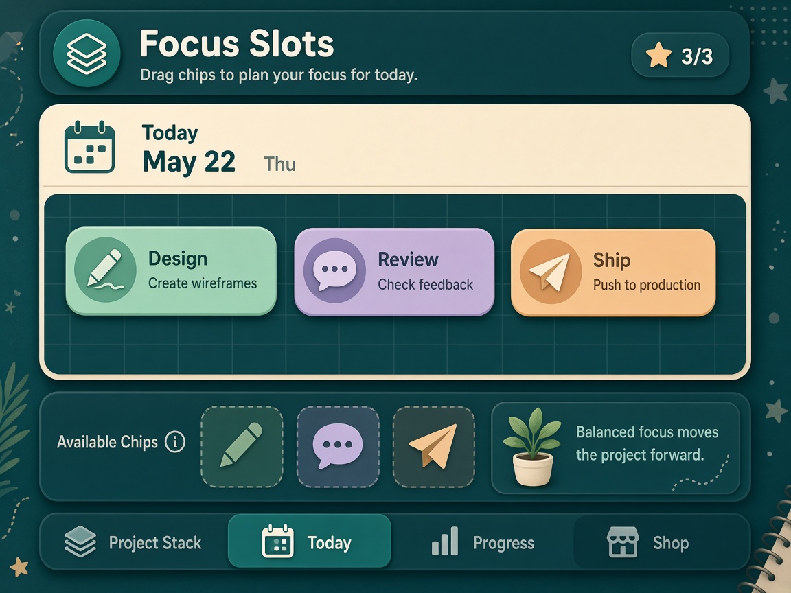 Focus Slots chips assigned across design review and ship